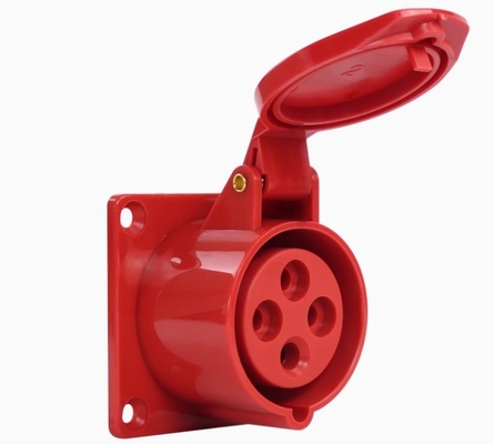 4 Pole 32A Industrial Hidden Installation Socket 400V IP 67 Socket yang tahan air