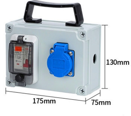IP65 Kotak distribusi tahan air plastik genggam Outdoor Portable Electric Box 16A 32A 63A